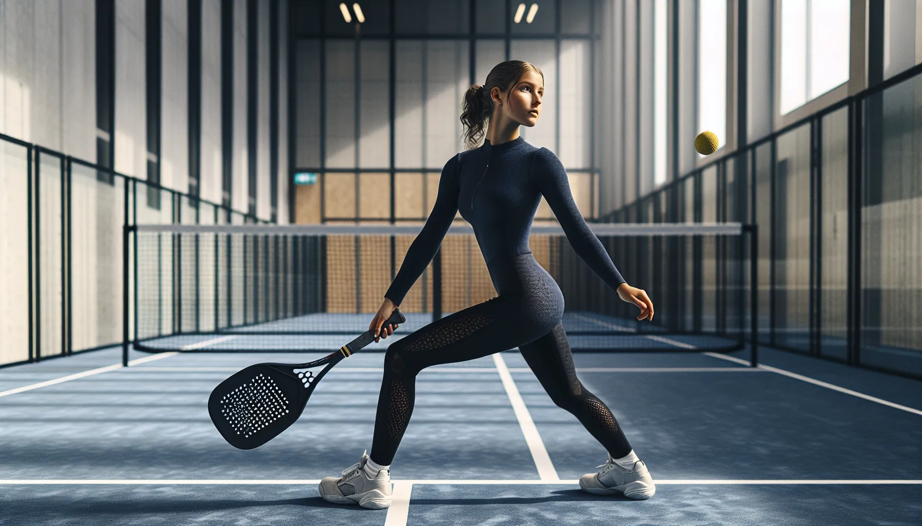 Norwegian padel player demonstrating continental serve grip, stance, and ball drop.