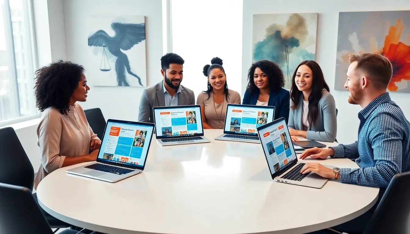 diverse professionals discussing ethics in a modern office setting.