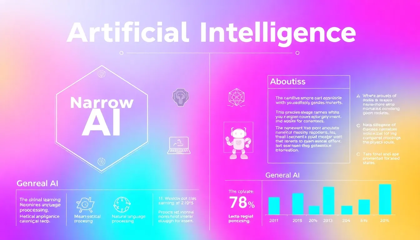 Infographic demonstrating key concepts of artificial intelligence.