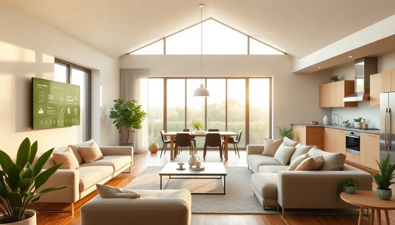 modern omni home interior blending technology and sustainability.