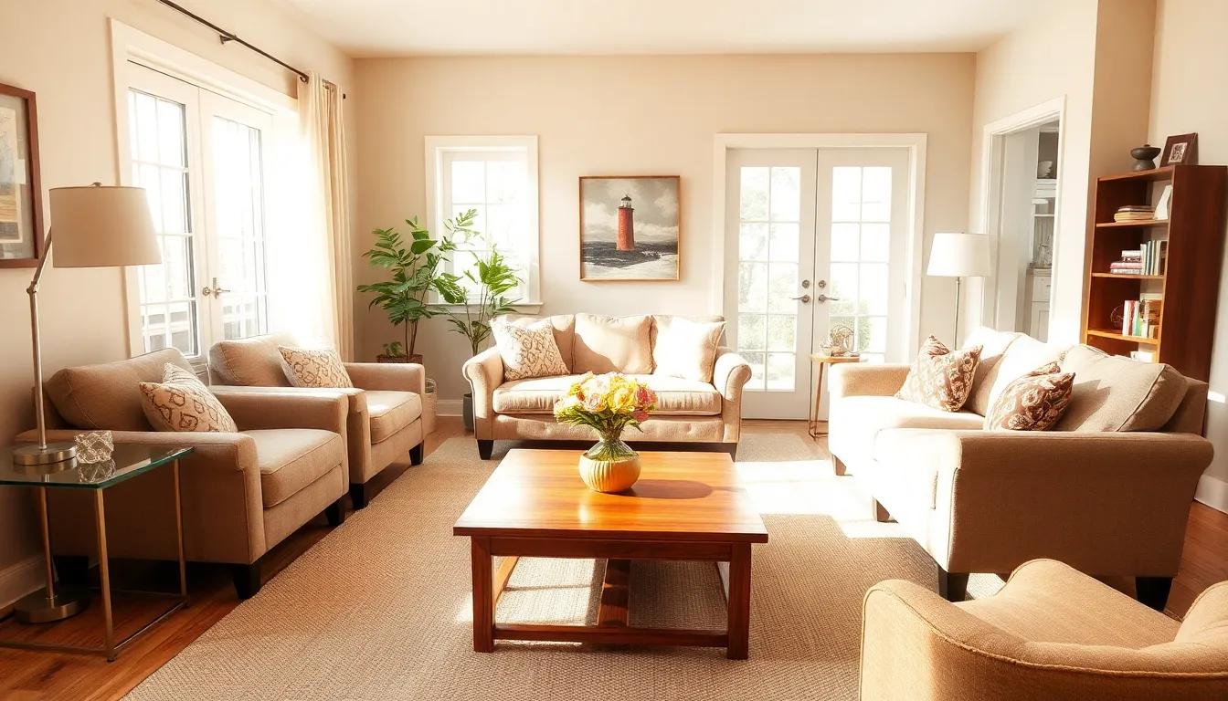 a cozy living room showcasing diverse furniture styles and designs.