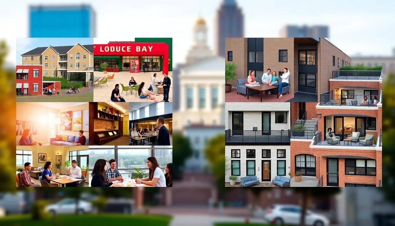 collage of housing options at Georgia State University and surrounding Atlanta.
