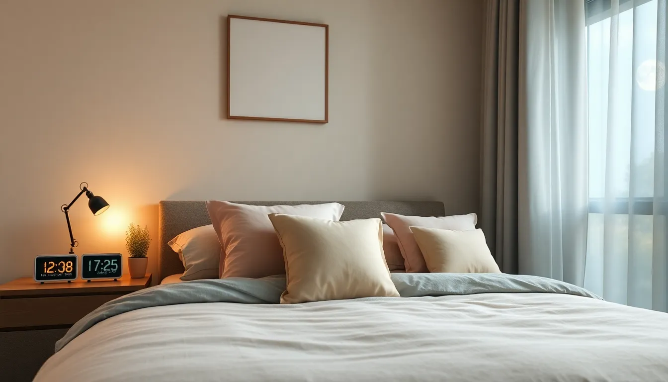 peaceful bedroom setting promoting a good night’s sleep.