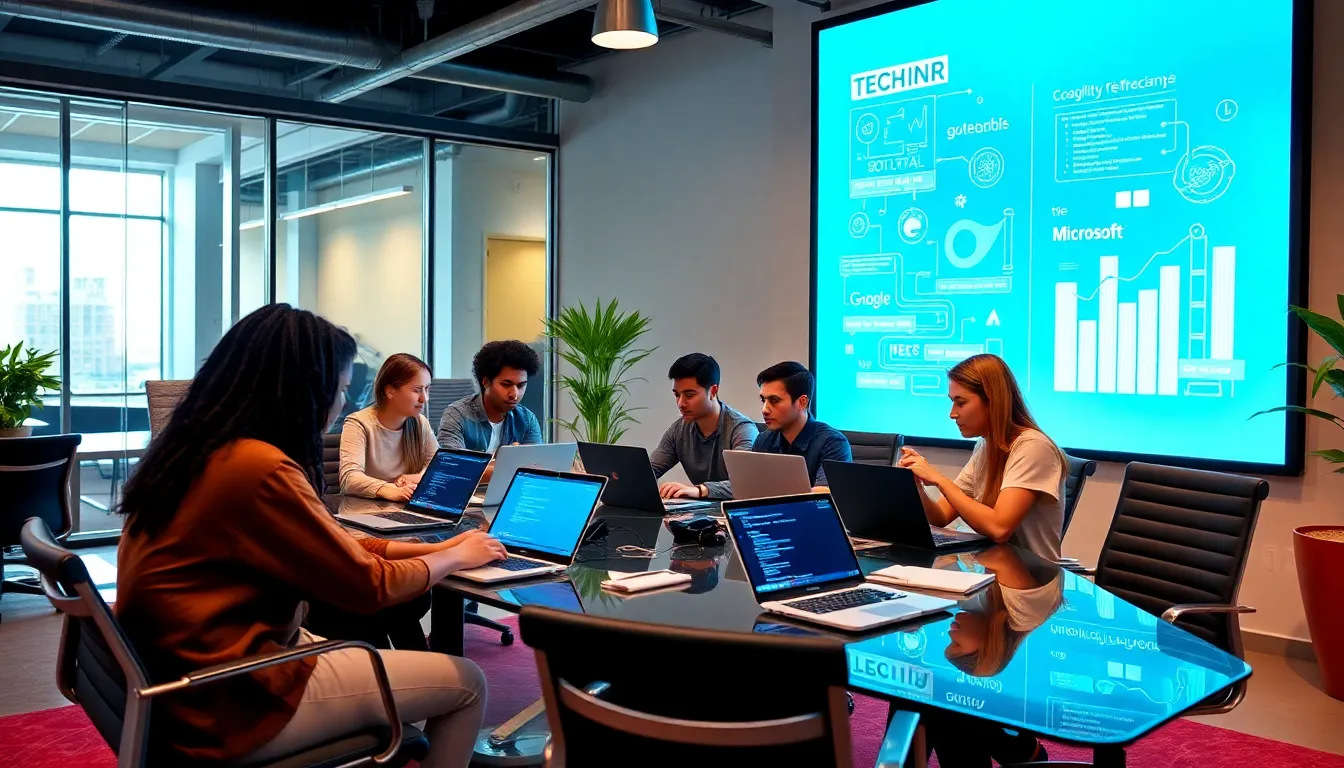 diverse group in a modern office coding workshop in Atlanta.