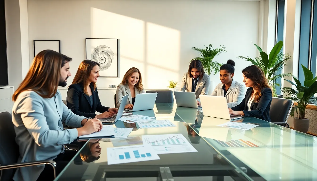 diverse team discussing cost management in a modern office.