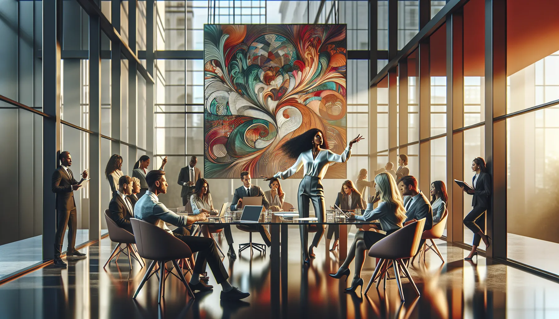 diverse team brainstorming creative ideas in a modern office.