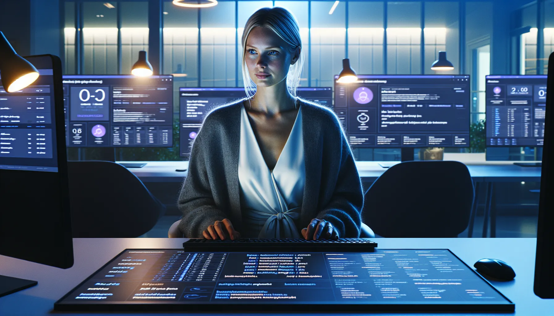 Norwegian seo specialist uses ai tools and human editing in a modern oslo office.