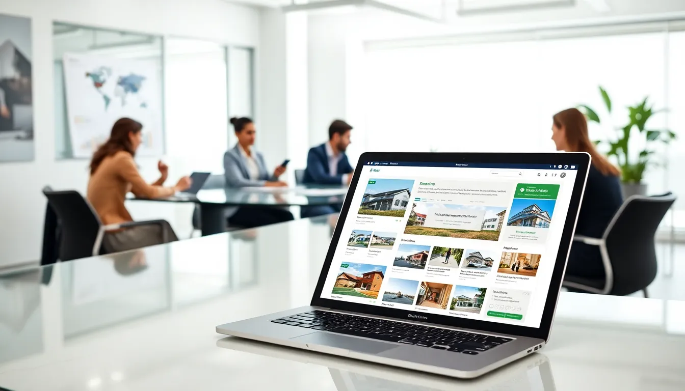 A real estate website displaying user-centric design on a laptop.