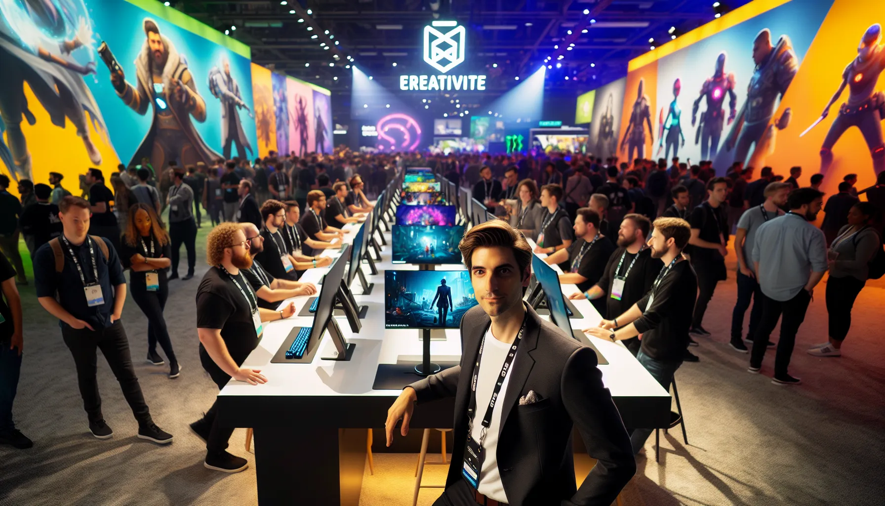 Tommy Jacobs engaging with diverse creators at Eyexcon networking event.