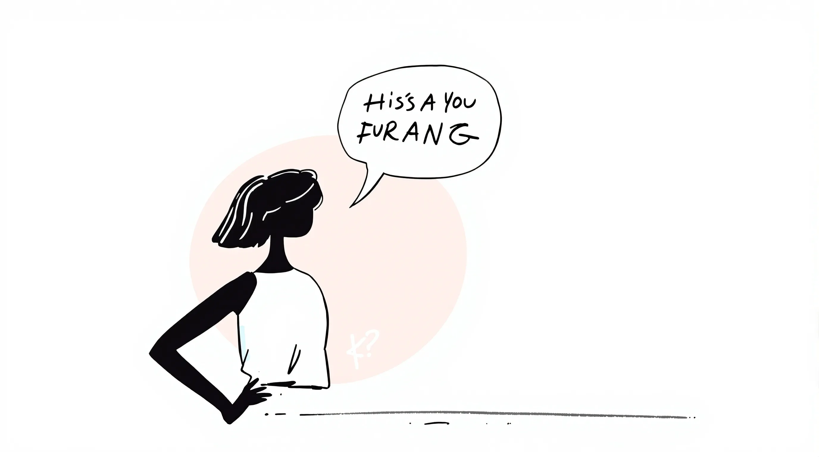 a cheerful woman with a speech bubble suggesting a funny birthday message