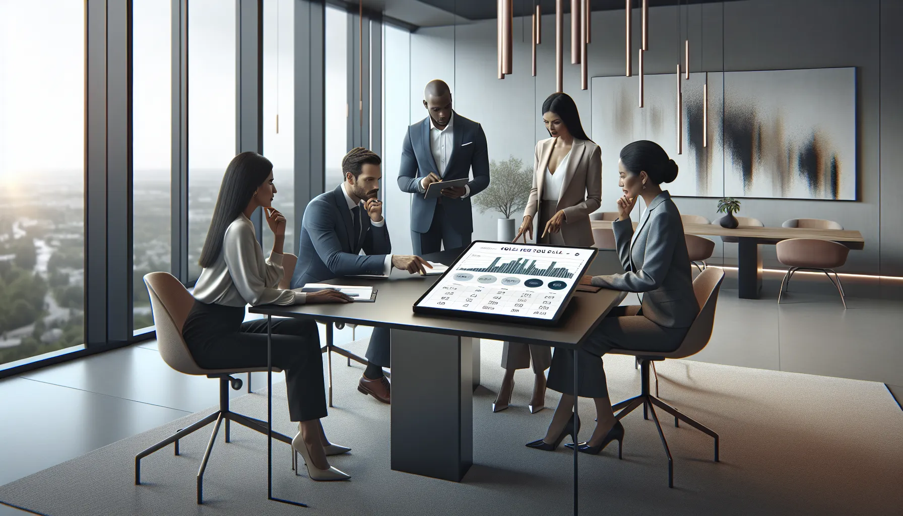 diverse professionals discussing toll-free number benefits in a modern office.