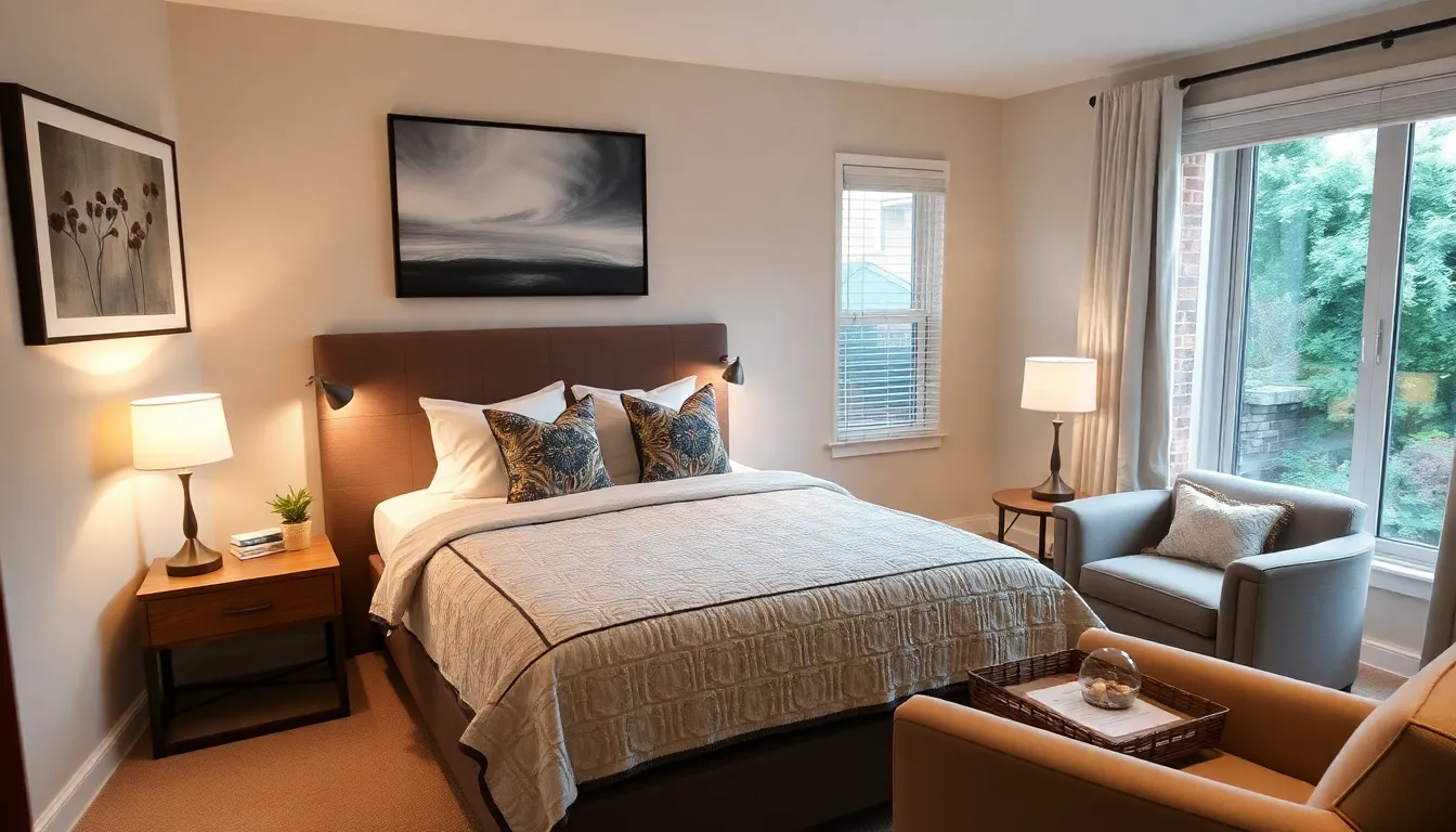 cozy guest bedroom welcoming friends and family.