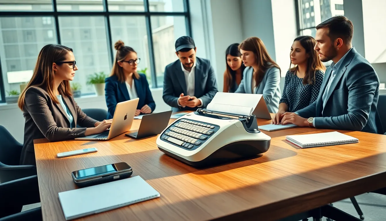 Diverse professionals interacting with the Applewhite Bitclassic in a modern office.