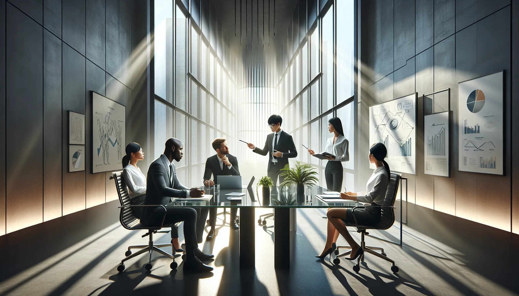 diverse team discussing emotional well-being in a modern office.