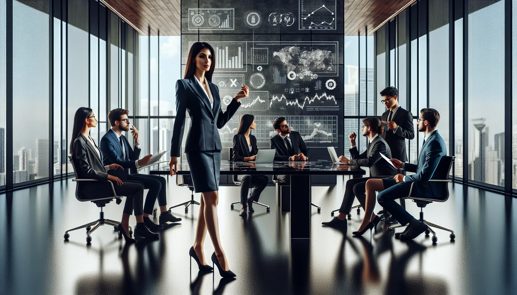 Fyona Robthecoins discussing cryptocurrency challenges in a modern office.