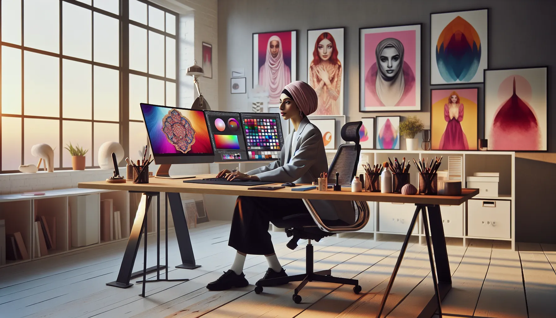 Alexechristin99 creating art in a modern studio.