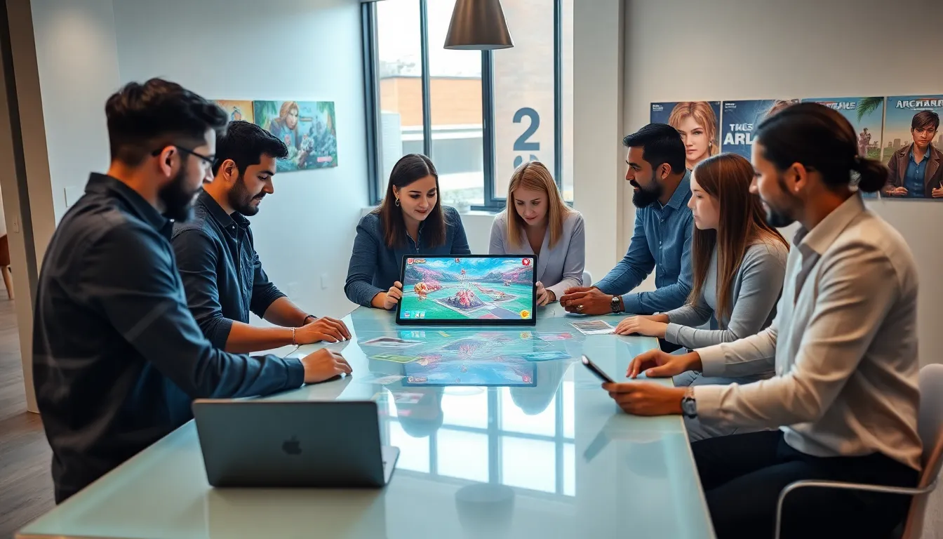 diverse team collaborating in a modern office setting.