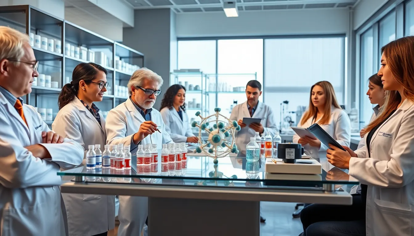 Researchers analyzing Mirbezumia in a modern laboratory.