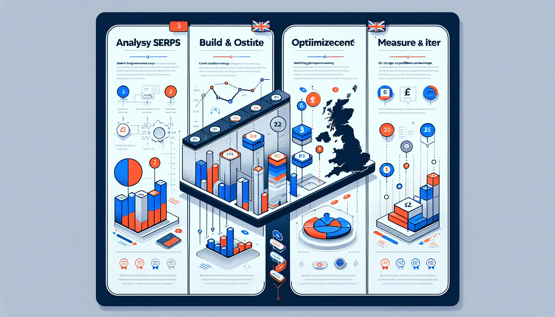 Process turning SERPs analysis into UK-focused content, optimization, and measurement.