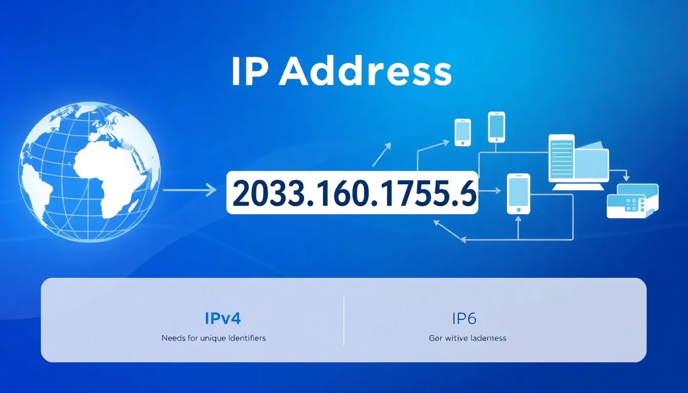 infographic about IP addresses and their types.