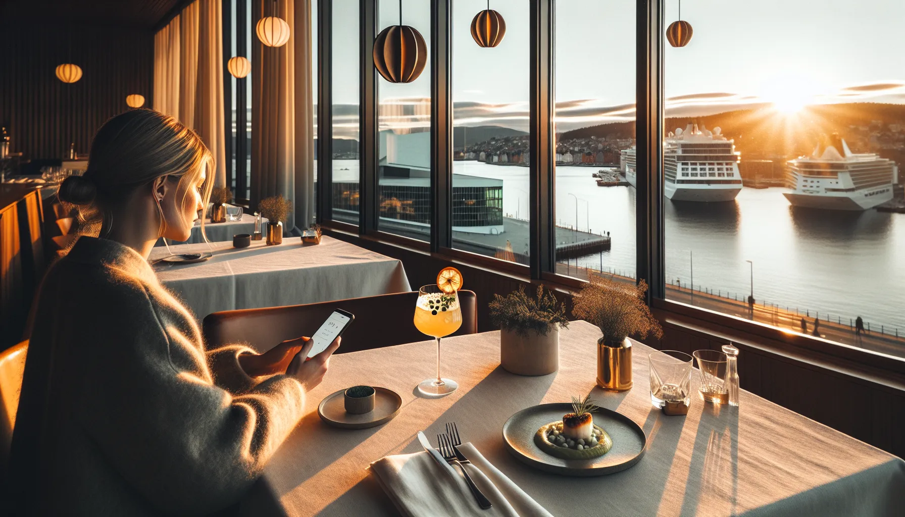 De mest instagram-vennlige restaurantene i norge 3 Window table at ekebergrestauranten with fjord view, golden light, and minimal plating.