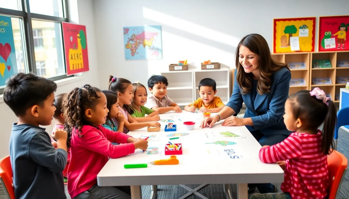 children learning in a diverse, engaging classroom environment.