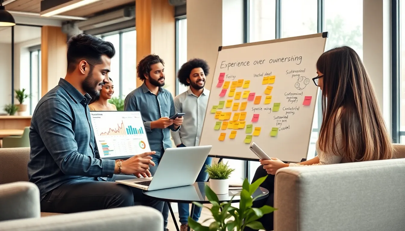 diverse millennials collaborating on financial planning in a modern office.