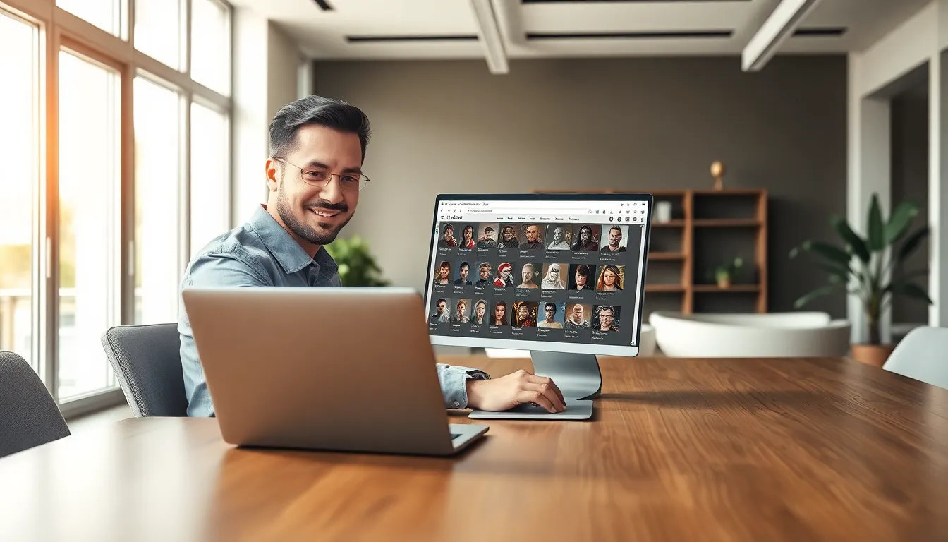 professional using CK2Generator.com in a modern office setting.