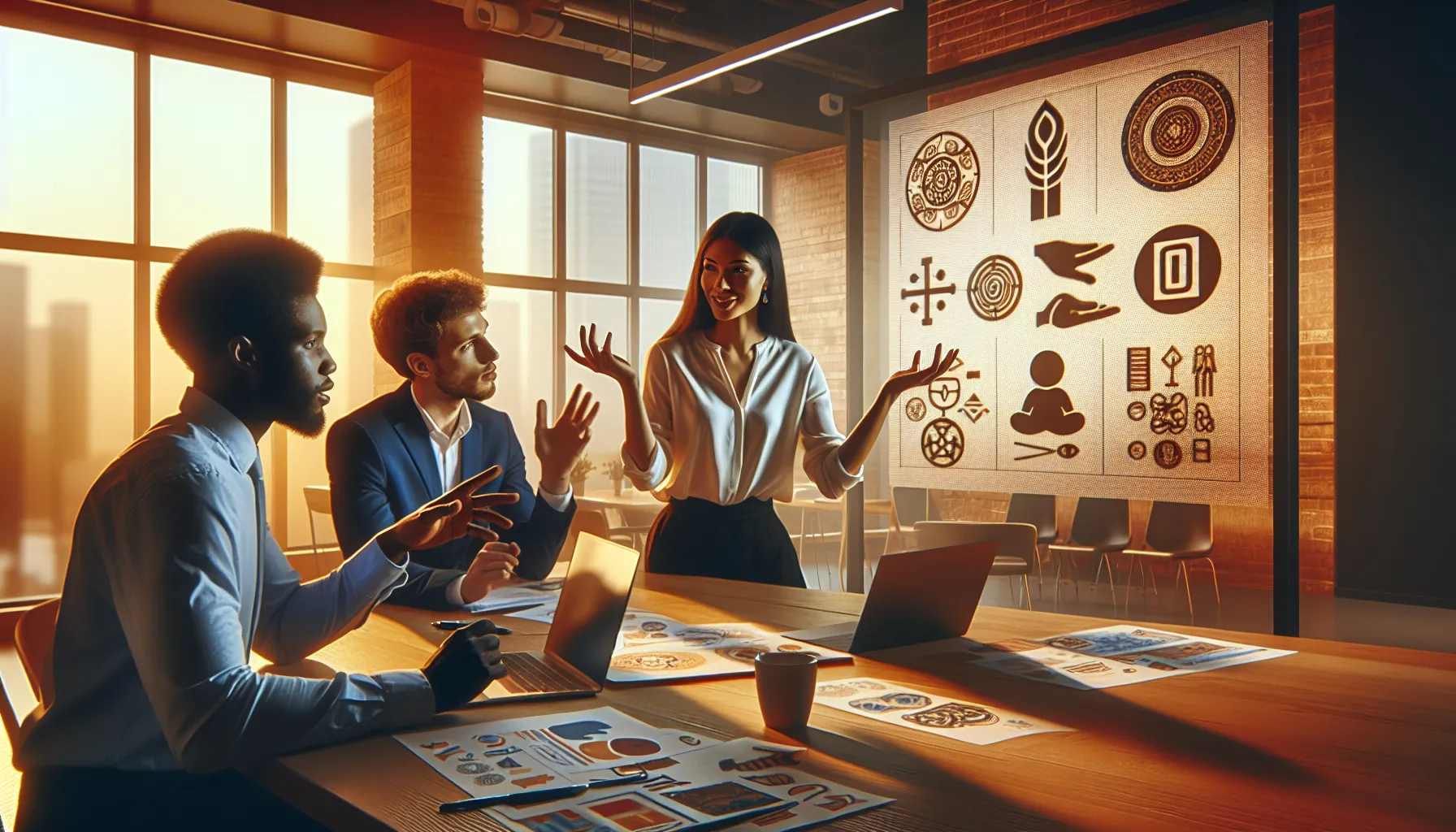 professionals discussing the cultural significance of вуузду in a modern office.