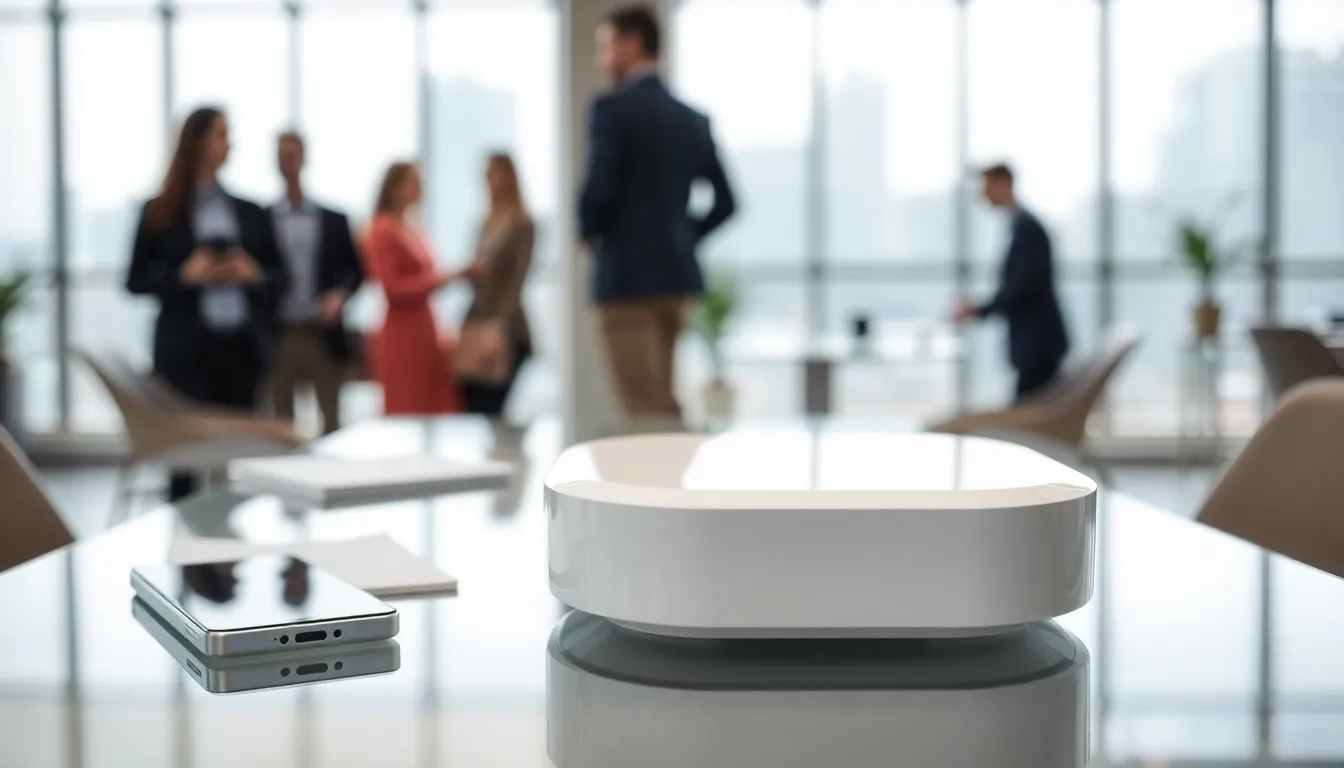 Bitclassic Applewhite device on a sleek office table.