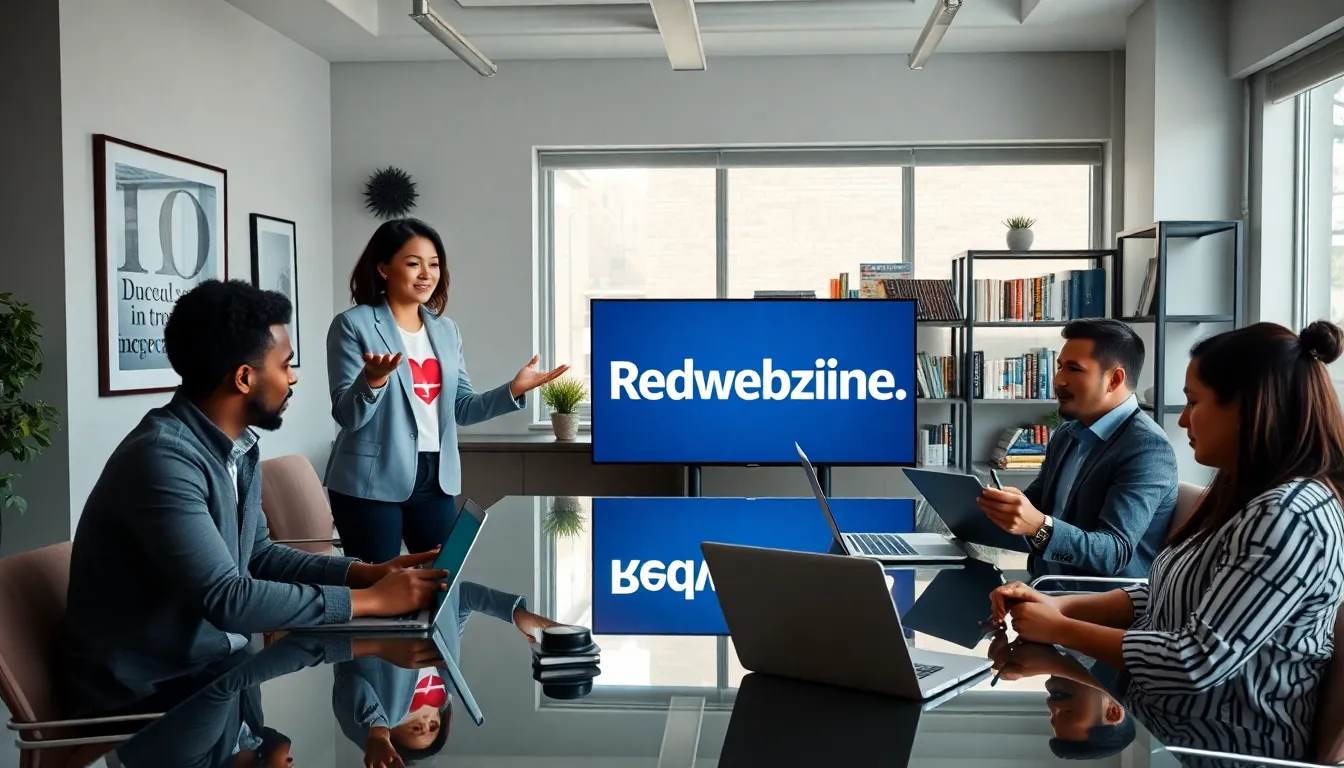 diverse professionals collaborating in a modern office setting.