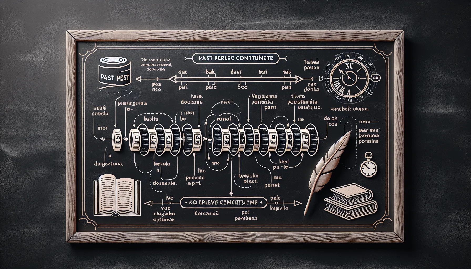 Illustration explaining the Past Perfect Continuous tense with Croatian text.