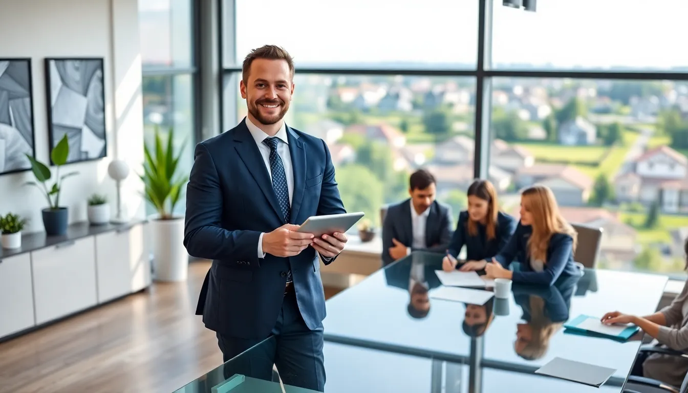 Timothy Homerocketrealty in a modern office discussing real estate strategies.