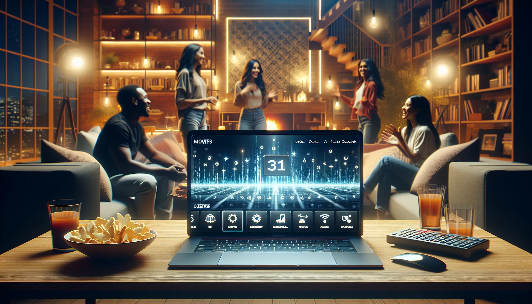 digital interface of Wapz.org displayed on a laptop in a cozy home.