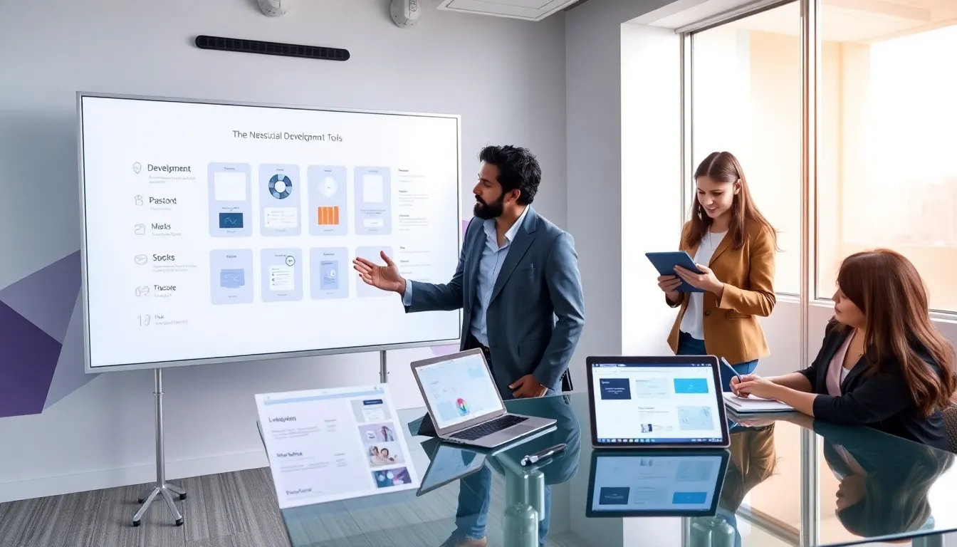 diverse team discussing low-code automation in a modern office.