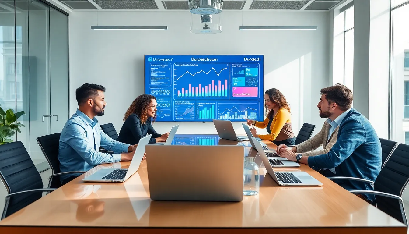 diverse team collaborating in a modern office setting.