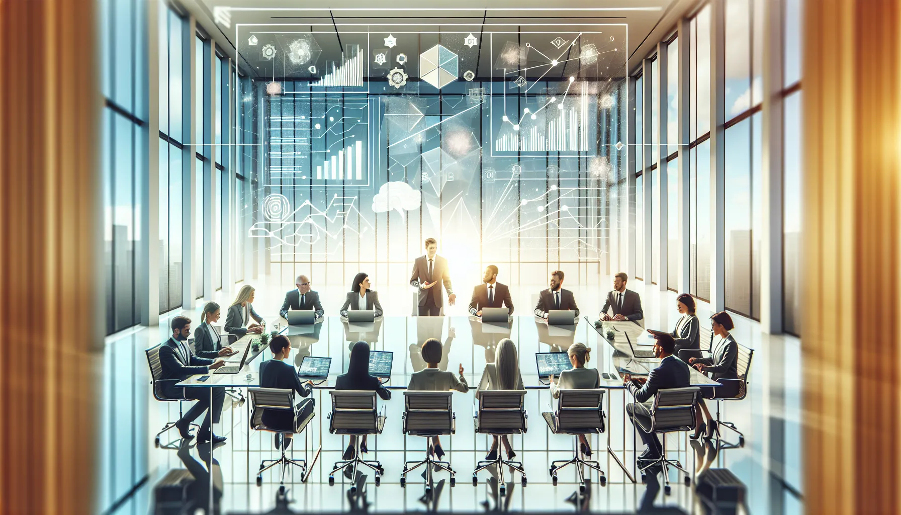 diverse team discussing language trends in a modern office.