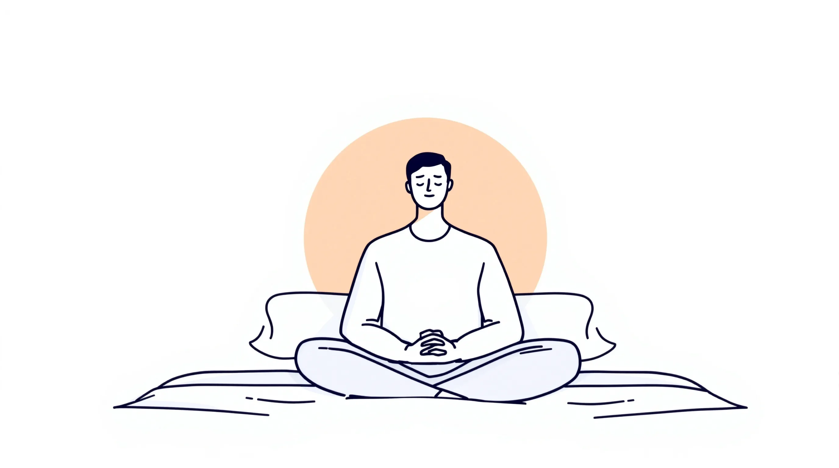 a person sitting on a bed in silent morning prayer