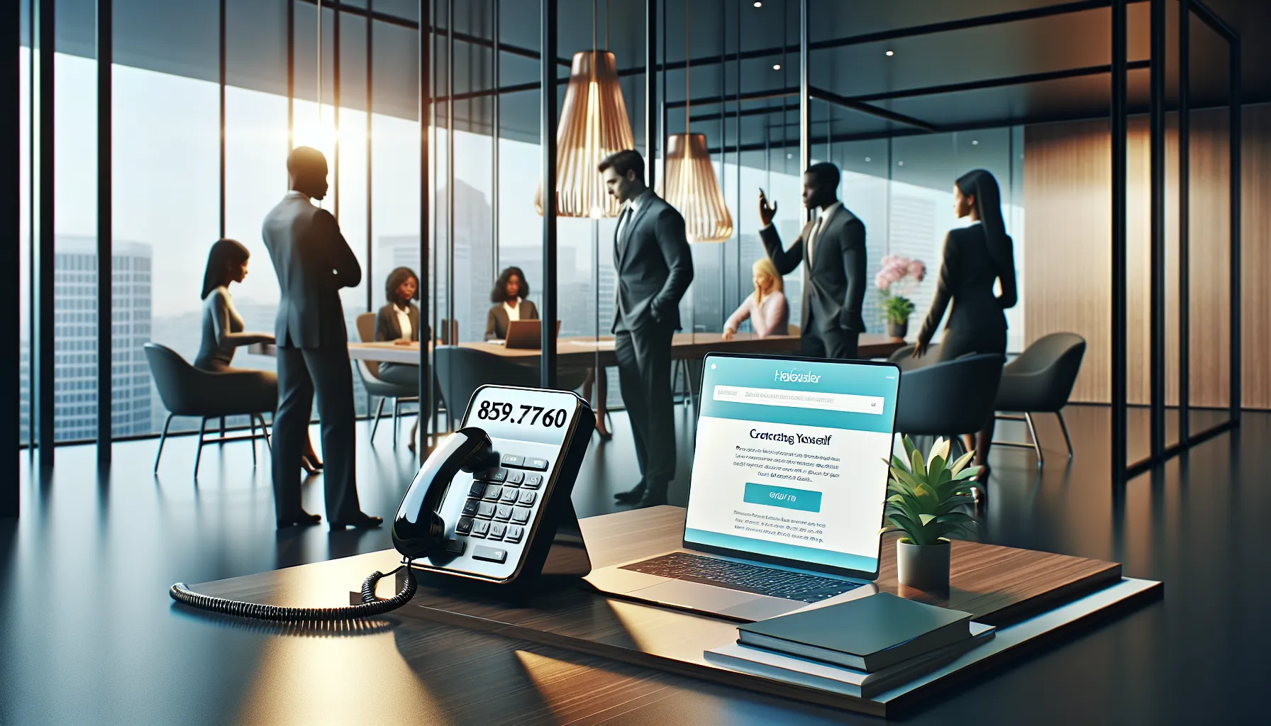 professionals discussing concerns about an unknown phone number.