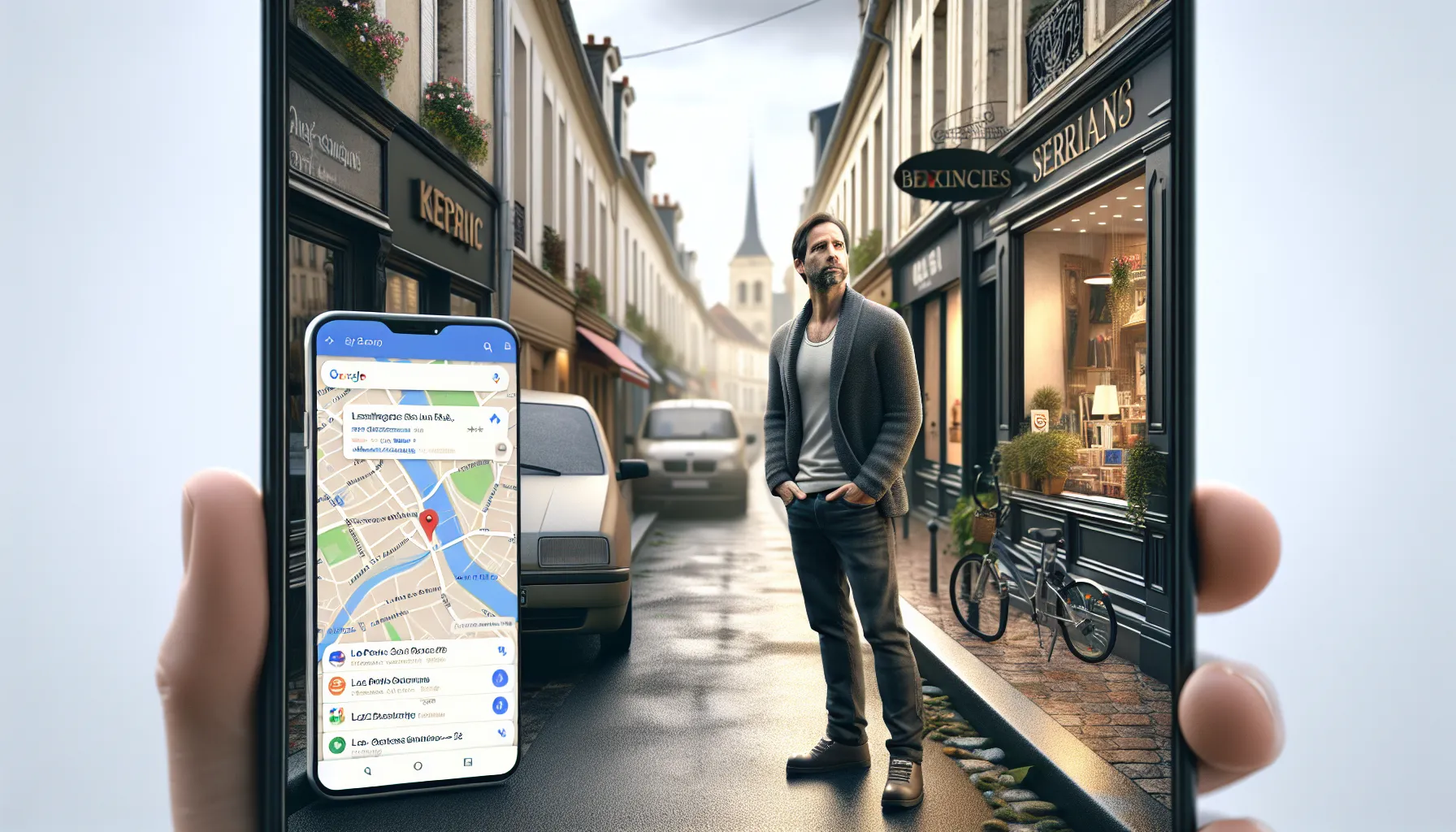 Local shop owner in Le Perreux-sur-Marne gaining customers from Google search results.