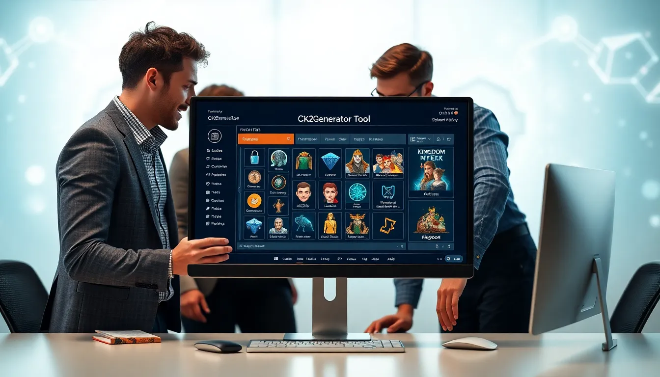 professionals using the CK2Generator tool in a modern office setting.