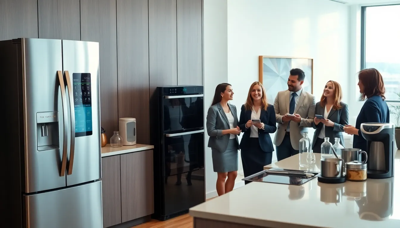 modern kitchen with sleek airport-inspired home appliances.