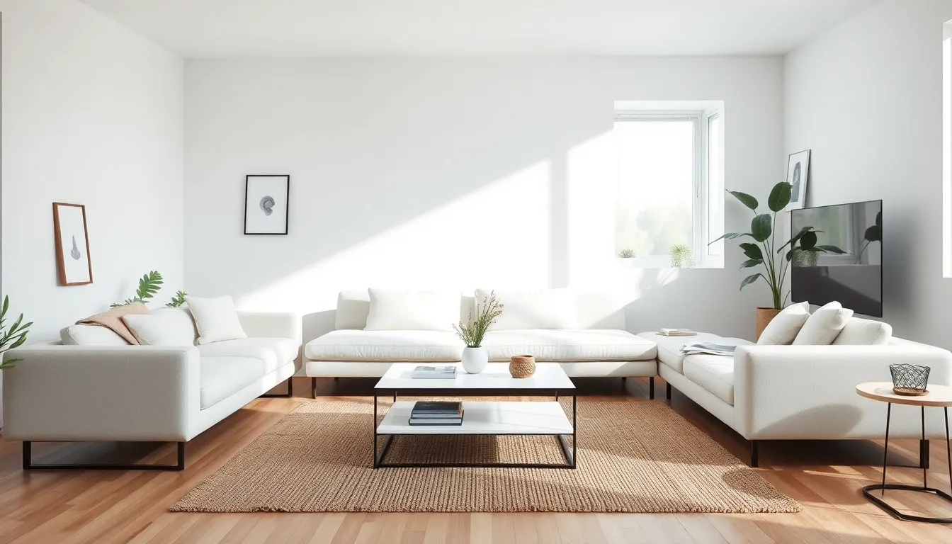 minimalist living room featuring stylish Ikea furniture and decor.