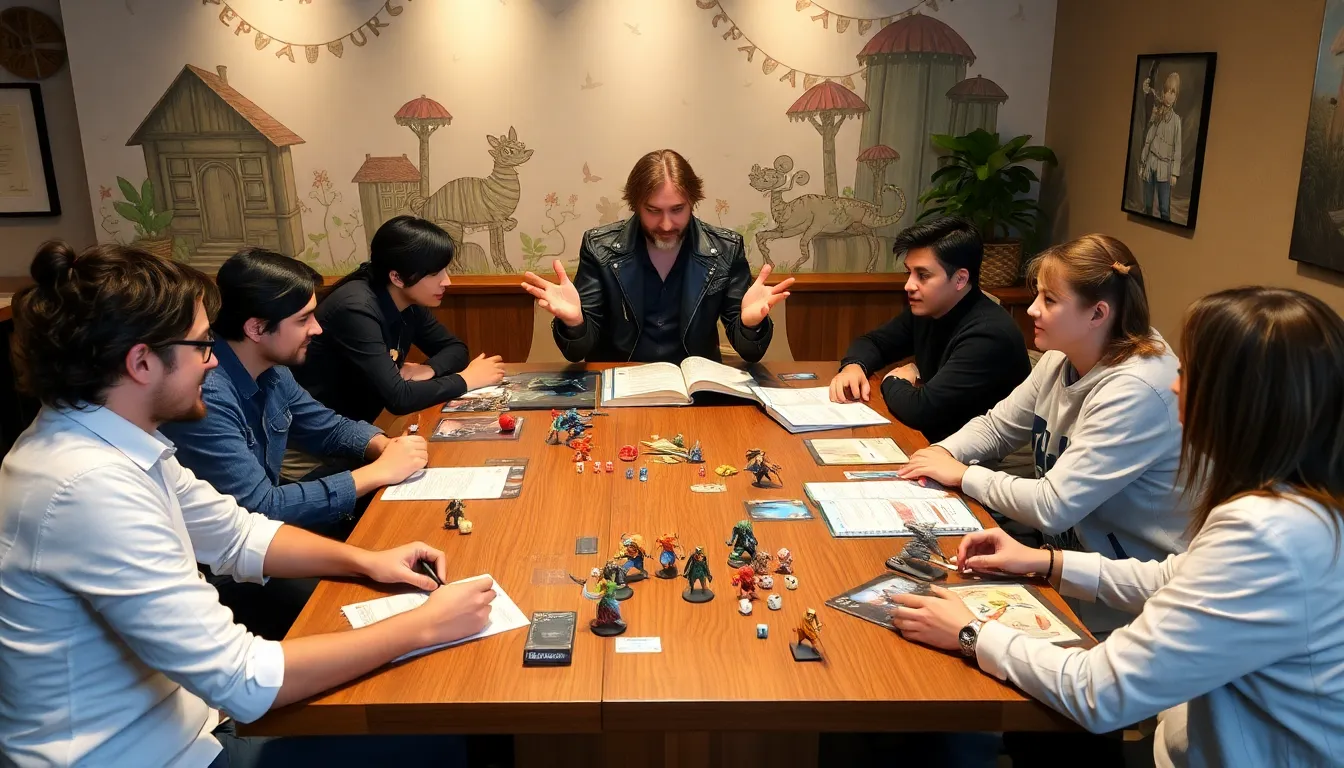 diverse players engaging in a Final Fantasy XIV tabletop game.
