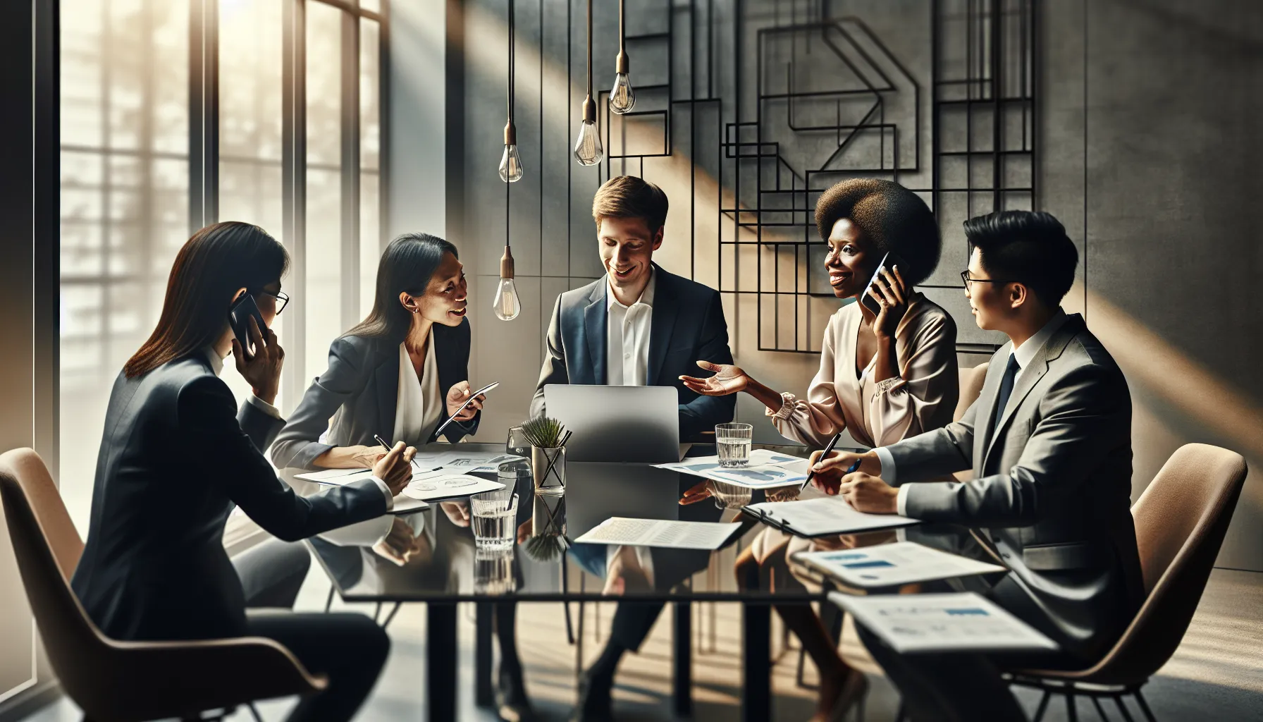 diverse professionals communicating effectively in a modern office.