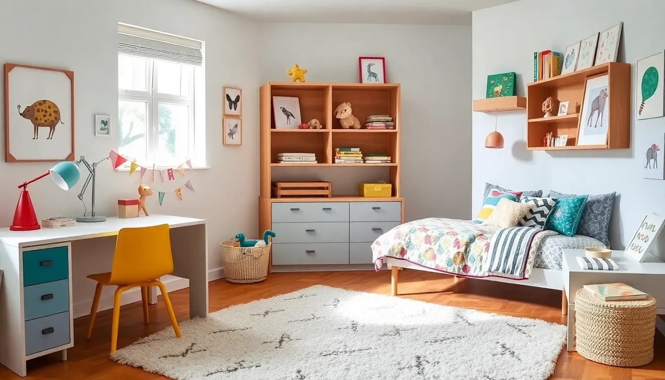 colorful children's room with West Elm Kids furniture.
