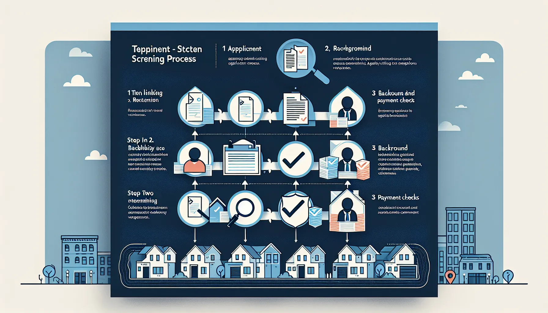 Step-by-step infographic of the Pleasant Hill tenant screening process.