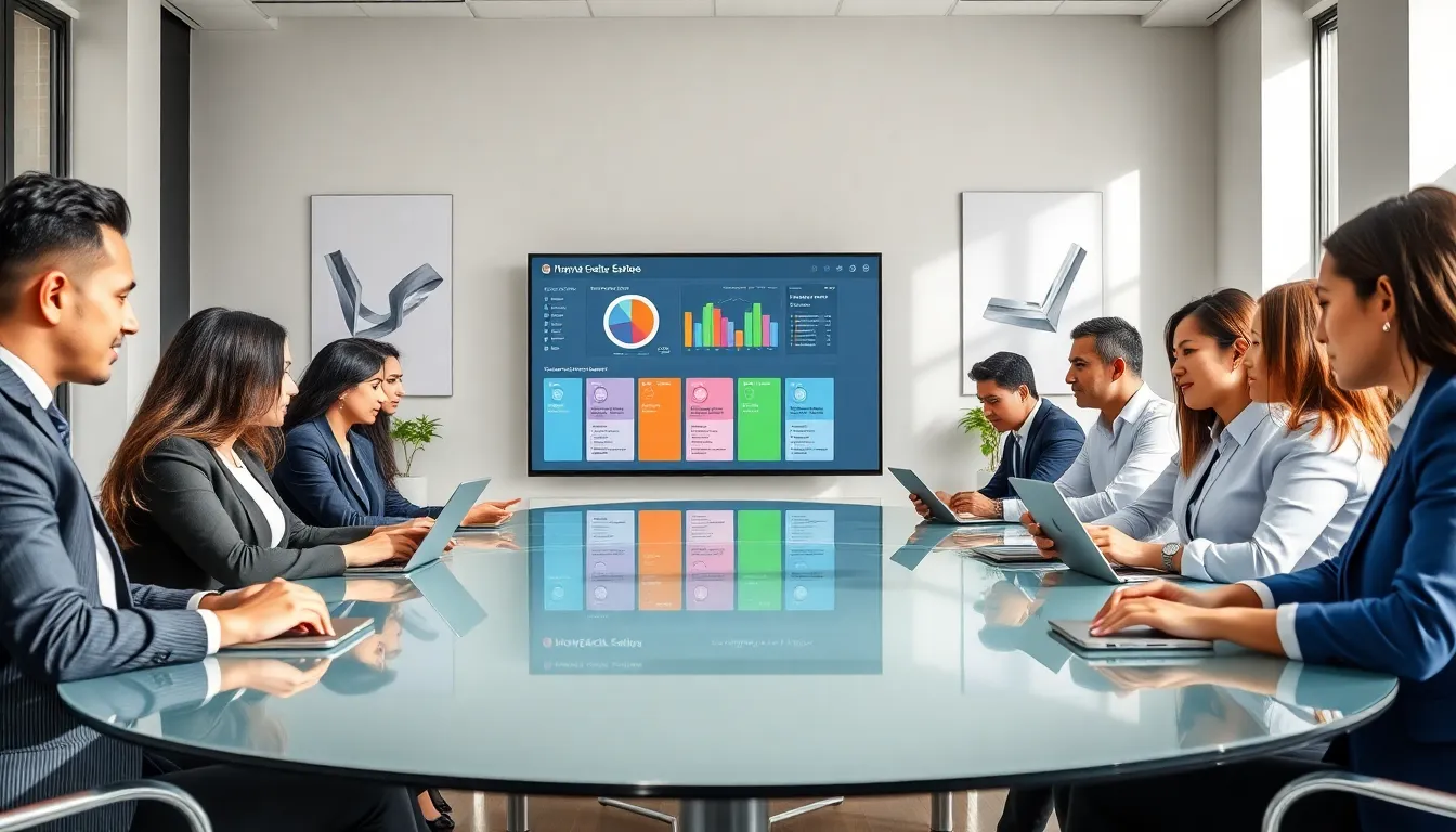 diverse team collaborating in a modern real estate office.