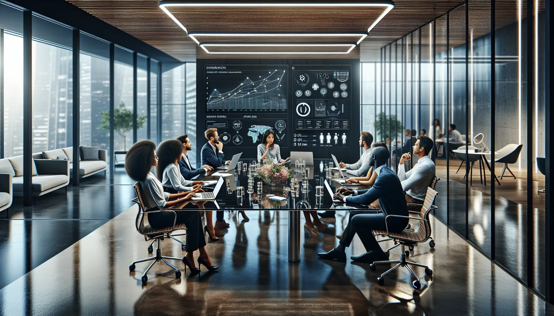 diverse team collaborating on innovative software development in a modern office.