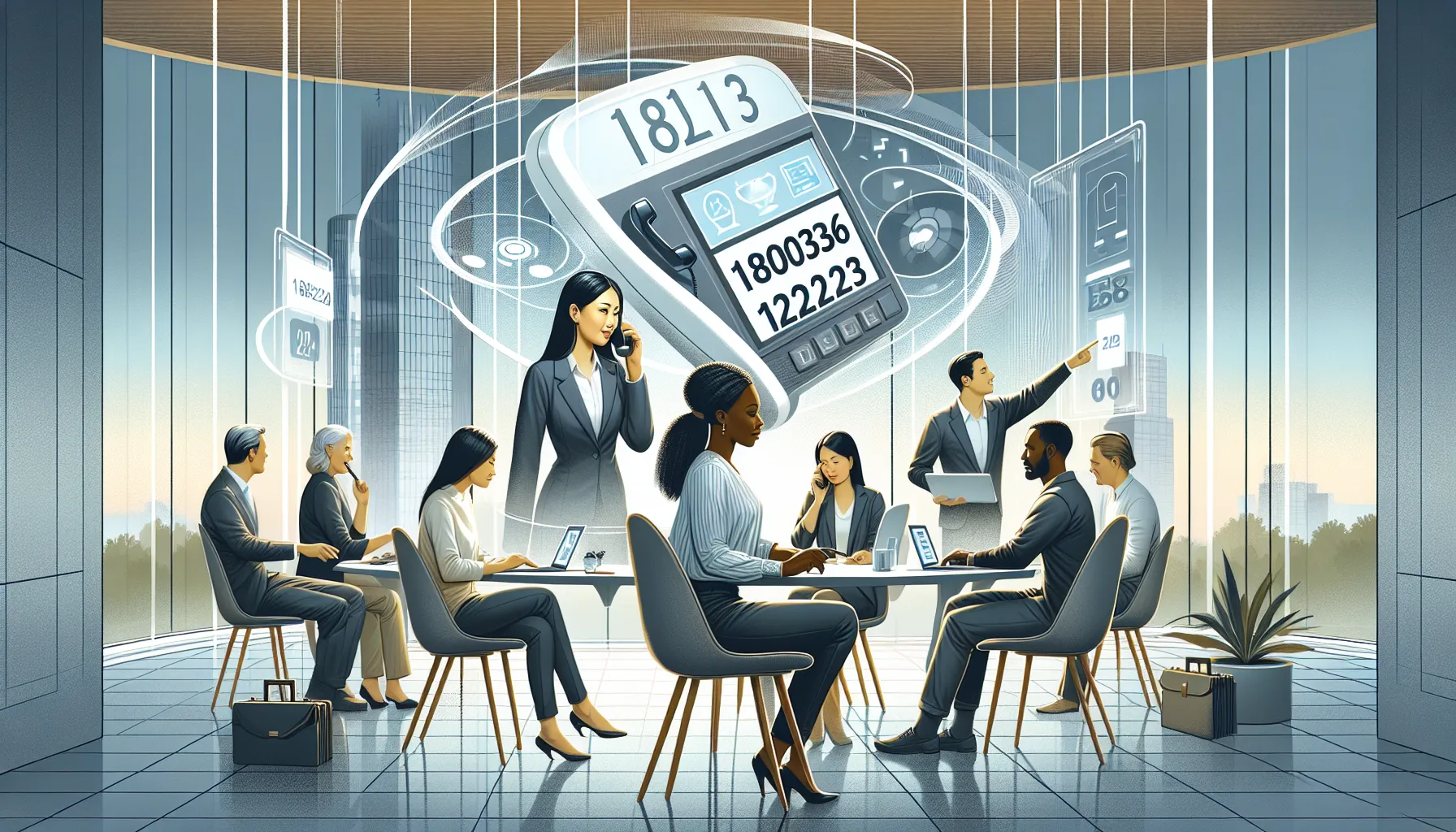 diverse team discussing toll-free communication strategies in a modern office.